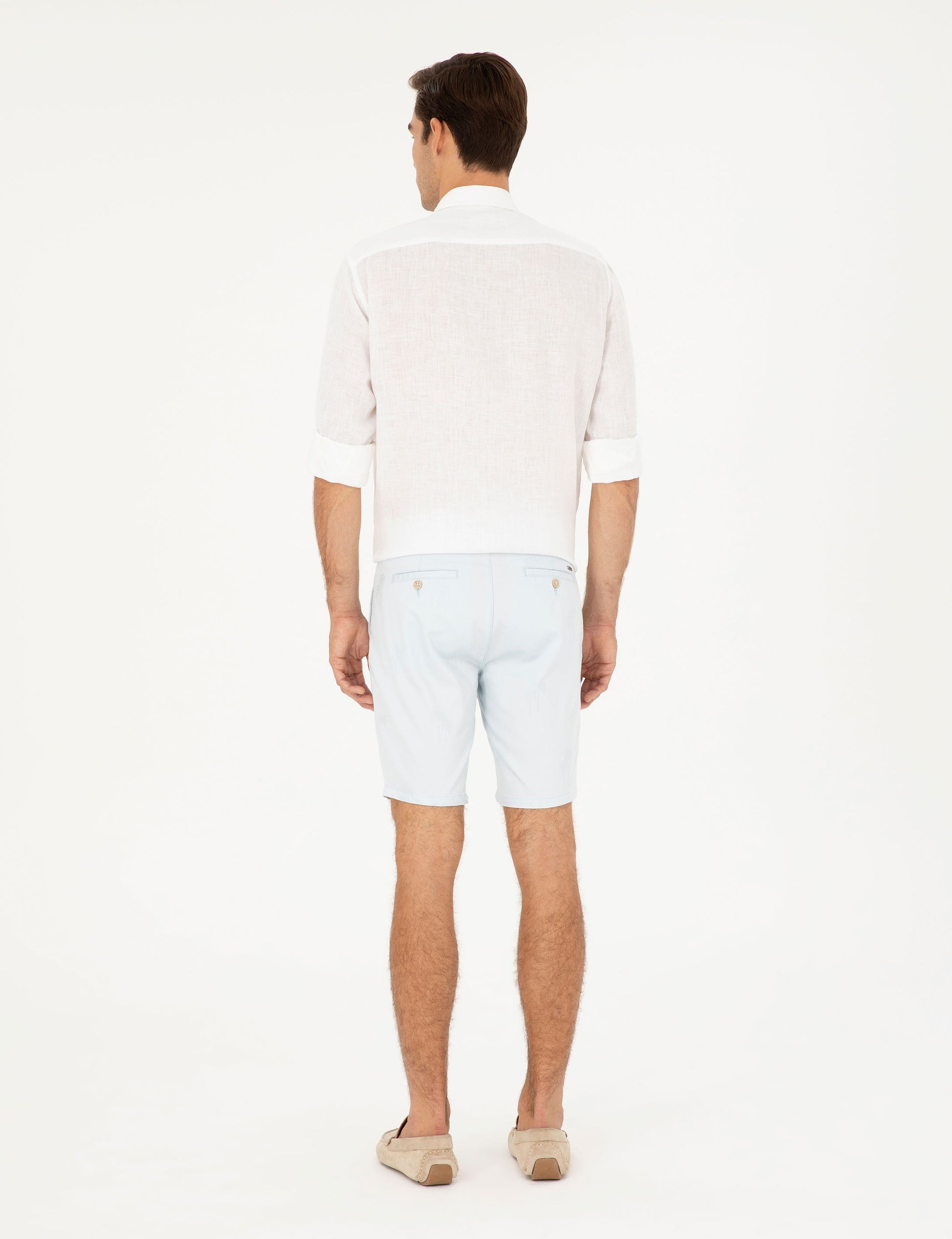 Blue Slim Fit Woven Shorts