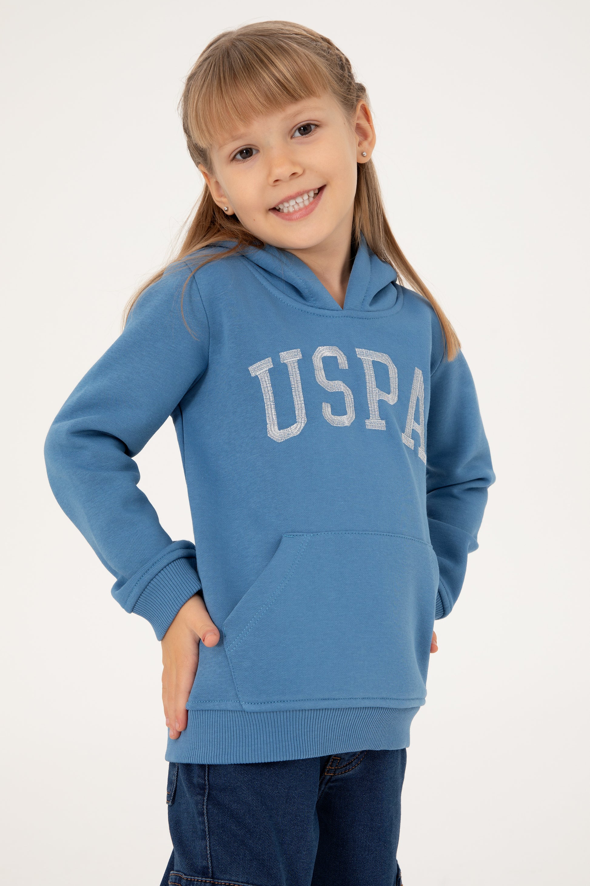 Girls' Dark Blue Basic Sweatshirt