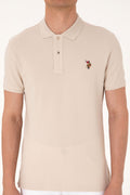 Men's Slim Fit Polo Neck Stone Basic T-Shirt