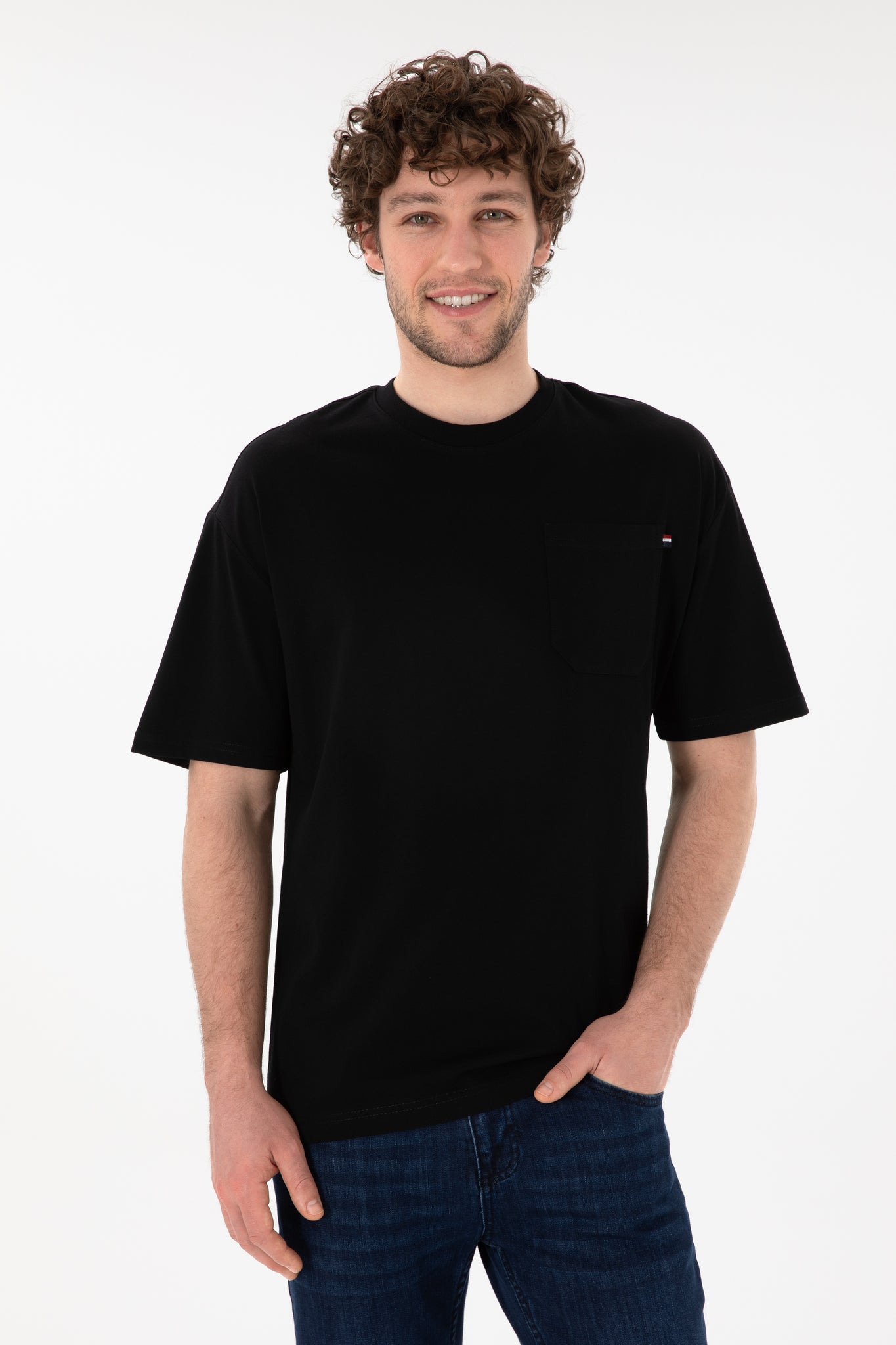 Men's Comfort Fit Crew Neck Black T-Shirt