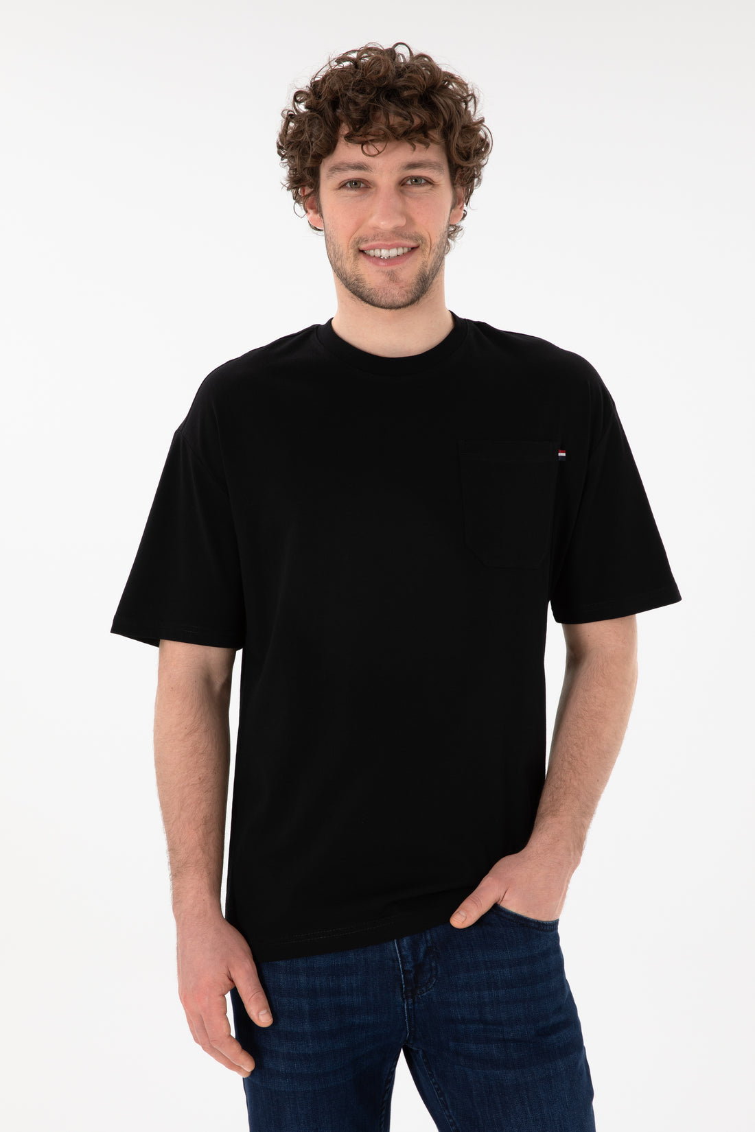 Men's Comfort Fit Crew Neck Black T-Shirt