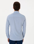 Blue Striped Ex. Slim Fit Long Sleeve Shirt