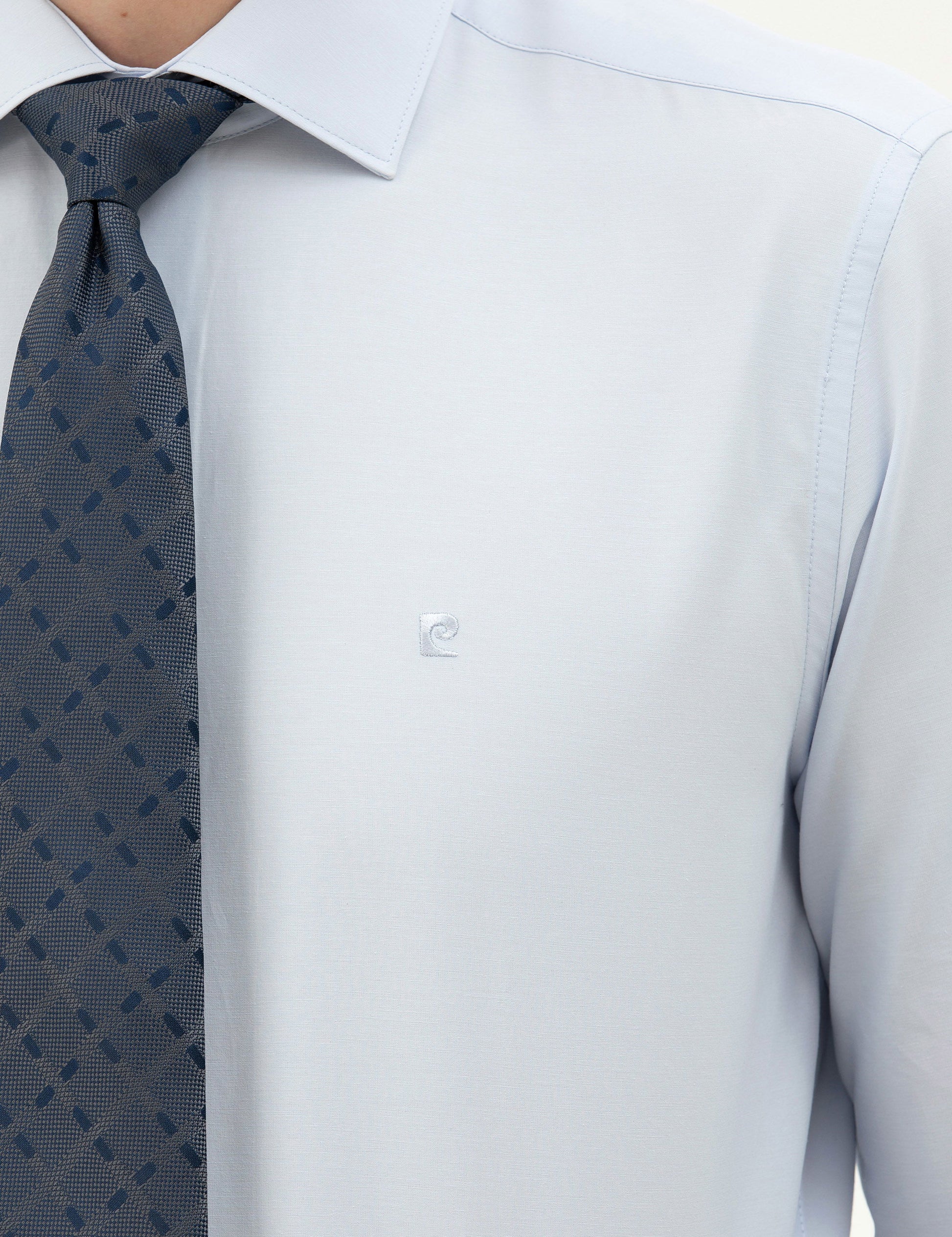 Light Blue Slim Fit Long Sleeve Basic Shirt