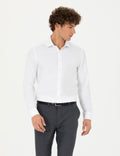 White Slim Fit Long Sleeve Shirt