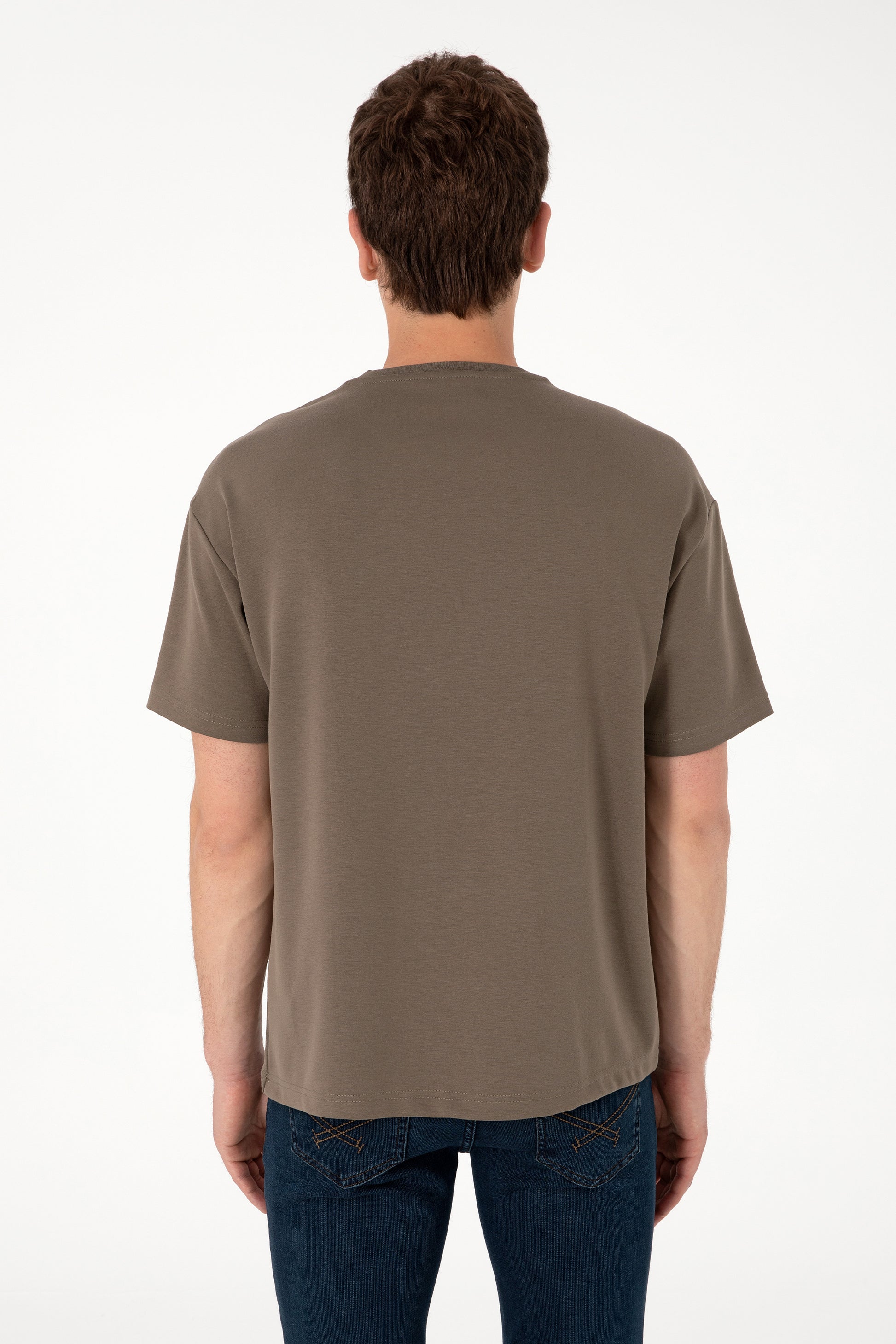 Men's Comfort Fit Crew Neck Mink T-Shirt