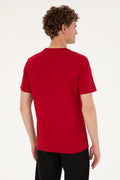 Men's Regular Fit Crew Neck Burgundy T-Shirt