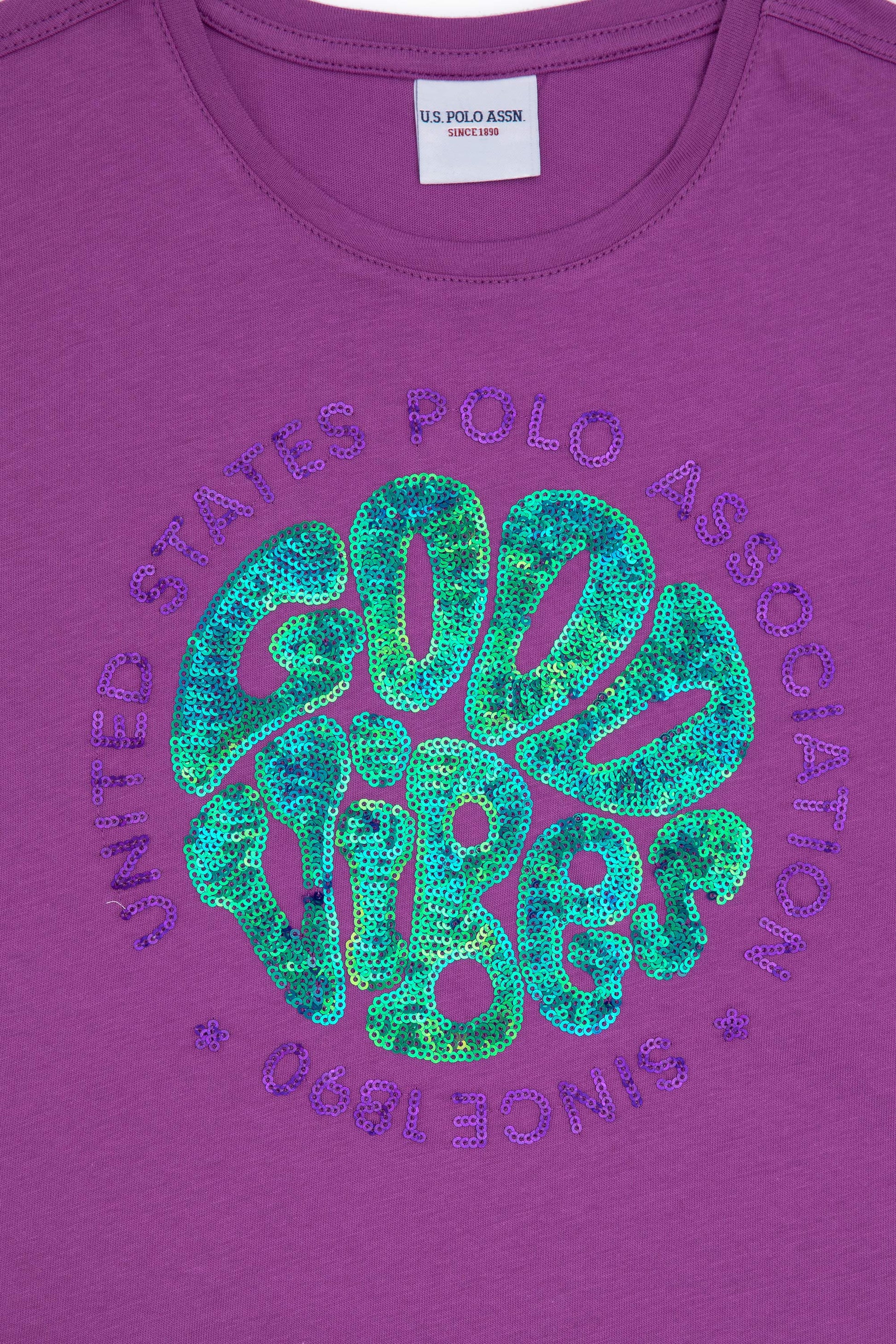Girls' Purple Crew Neck T-Shirt