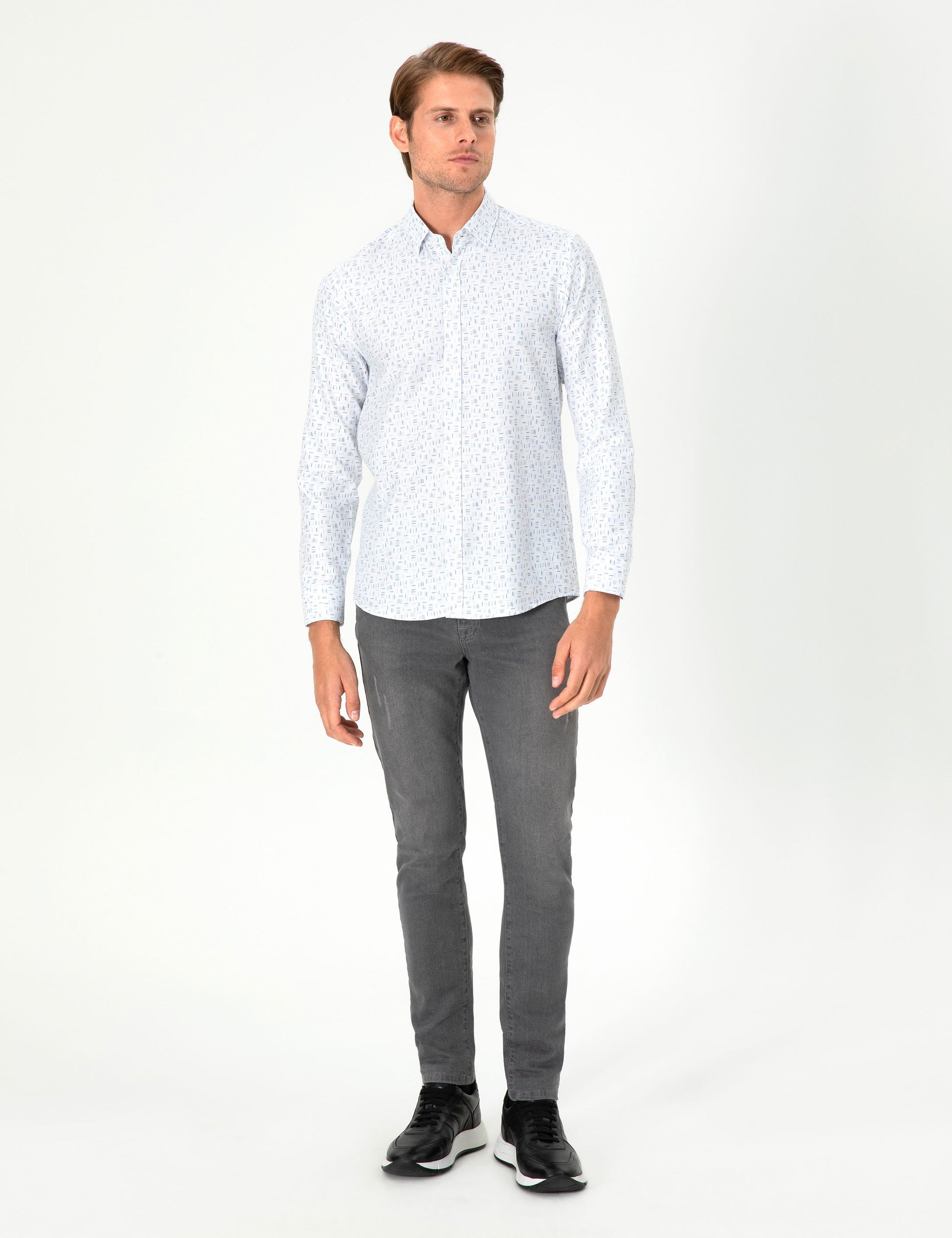 Blue Slim Fit Long Sleeve Shirt