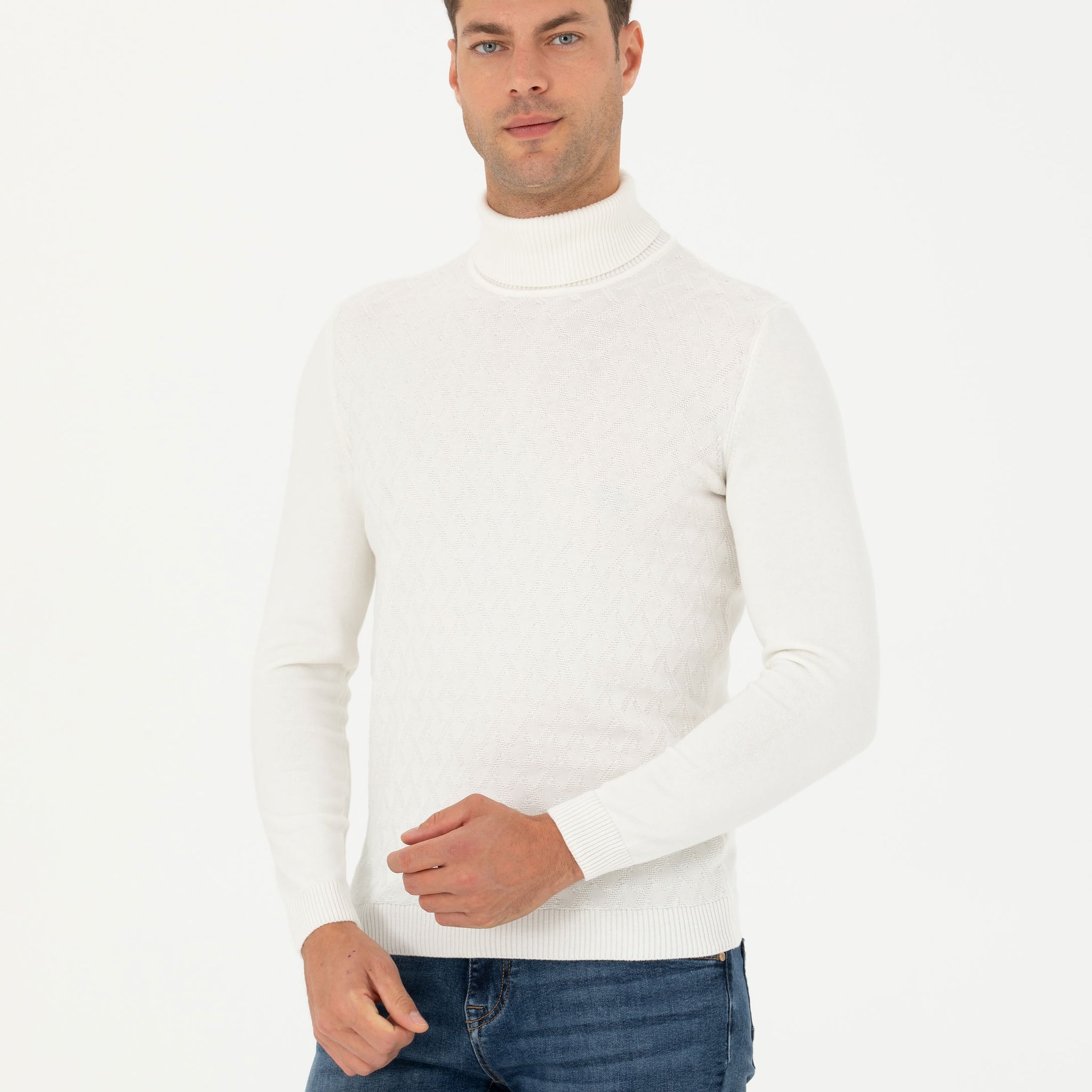 Ecru Slim Fit Sweater