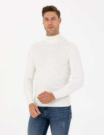 Ecru Slim Fit Sweater