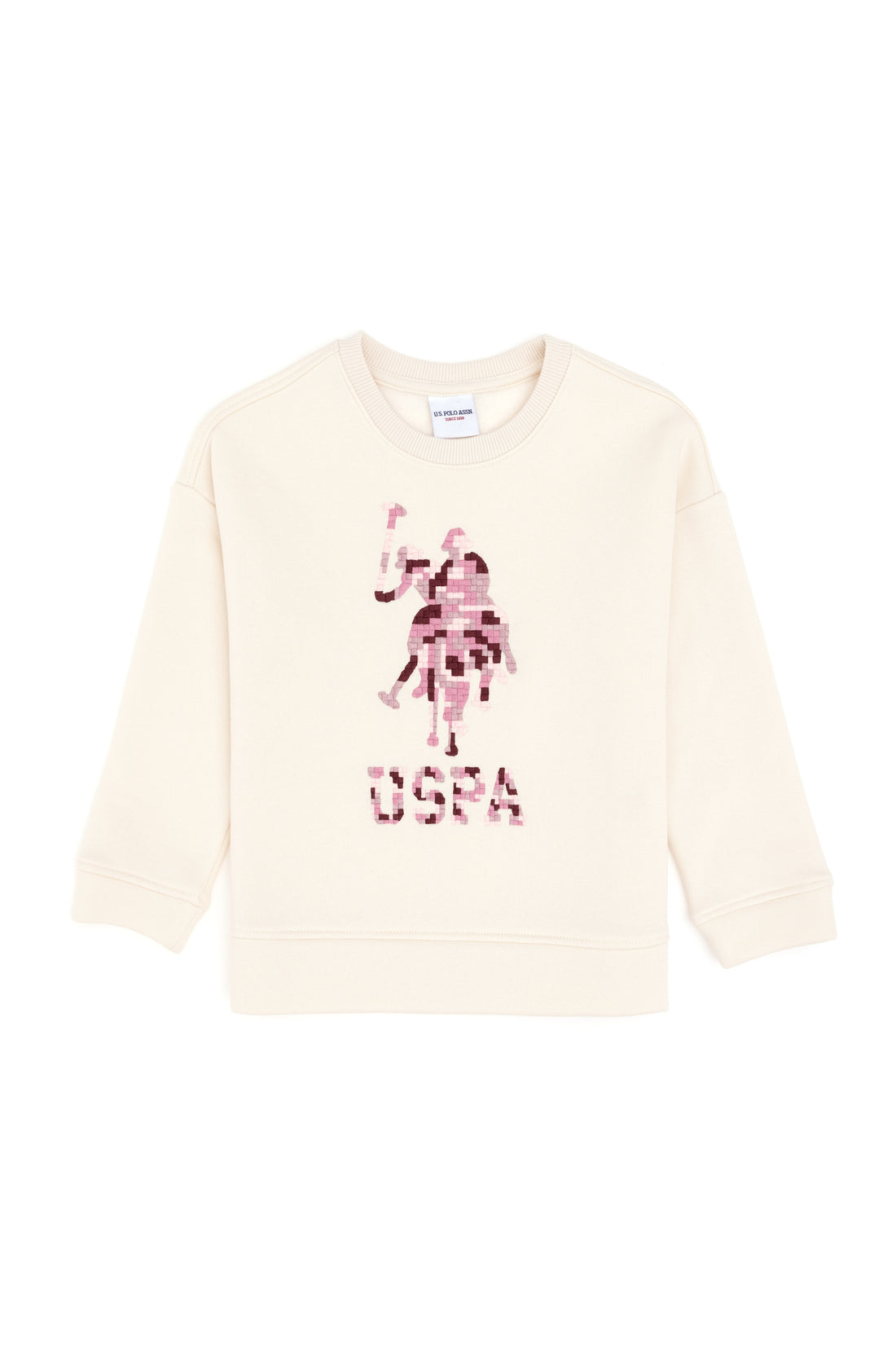 Girls' Cream Crew Neck Sweatshirt