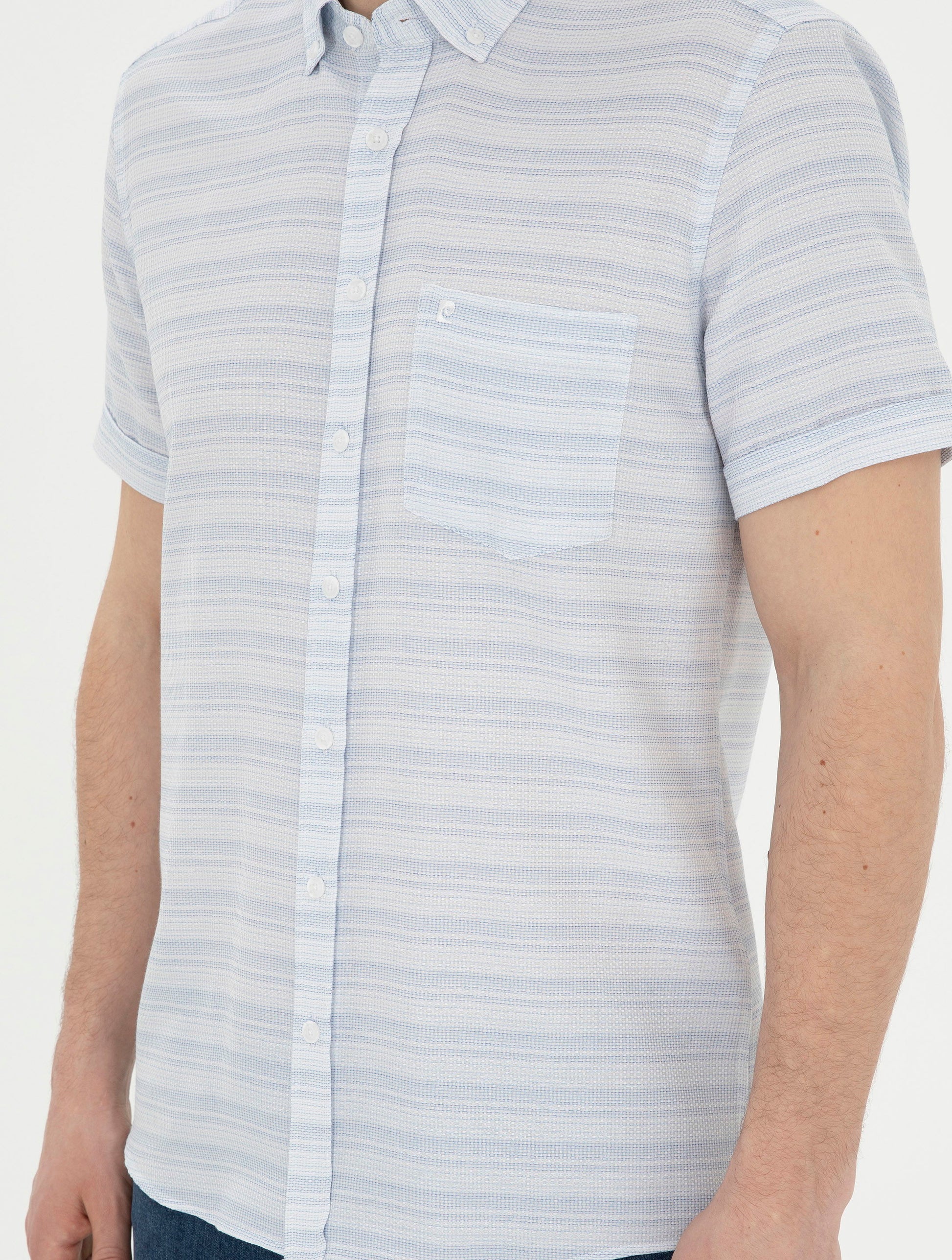 Light Blue Regular Fit Short Sleeve Shirt