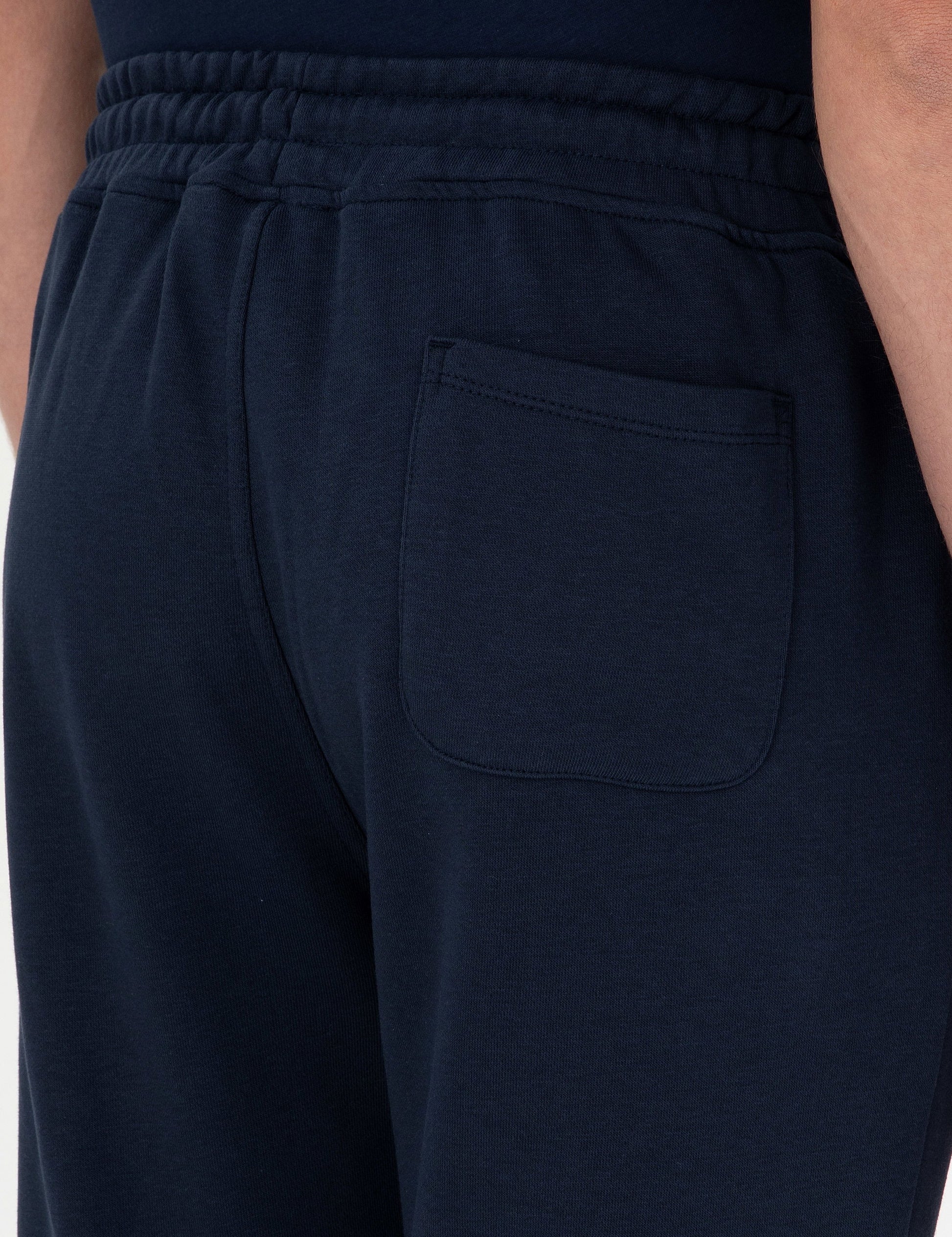 Navy Blue Slim Fit Straight Leg Sweatpants