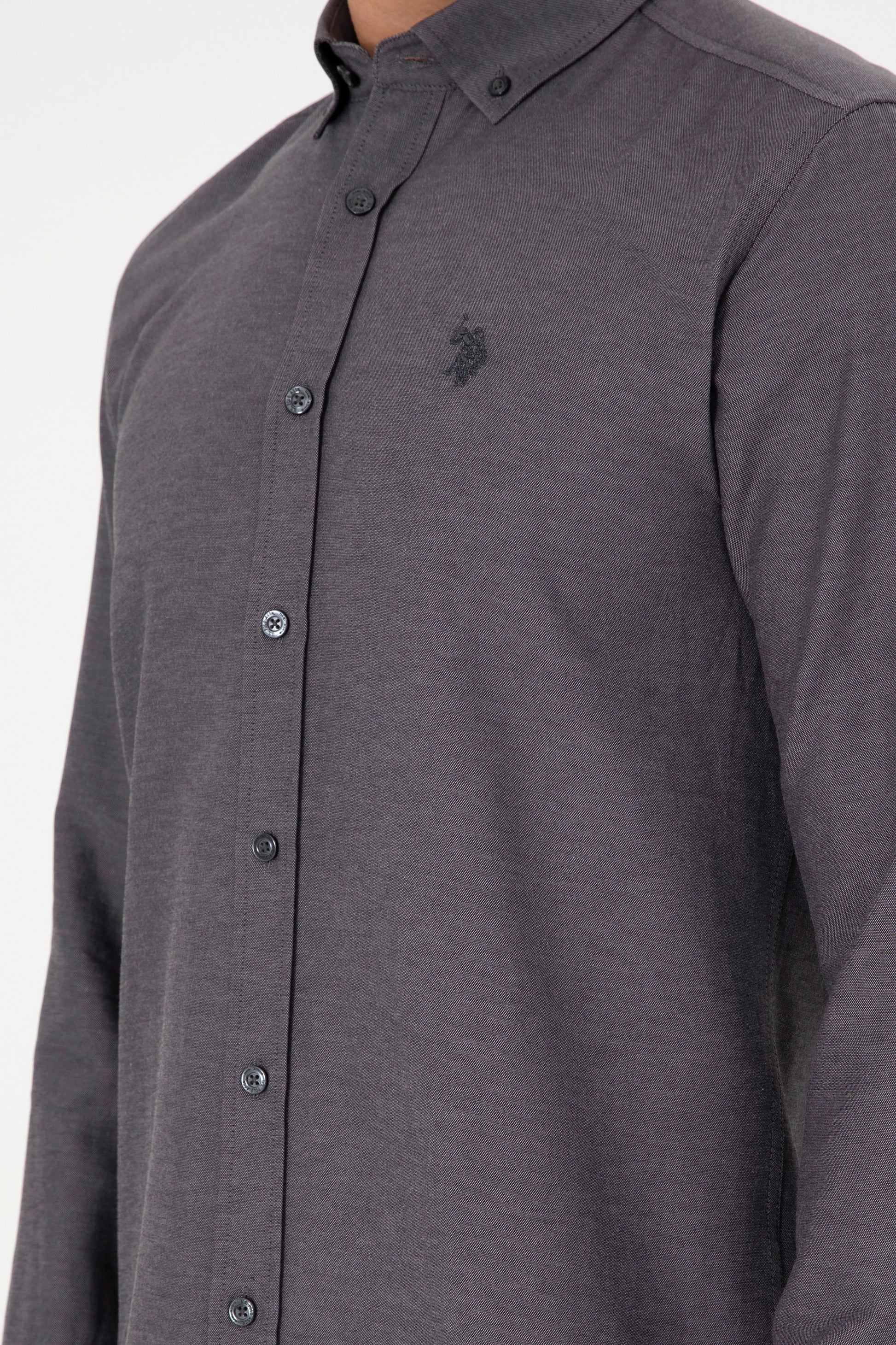 Men's Anthracite Long Sleeve Basic Shirt