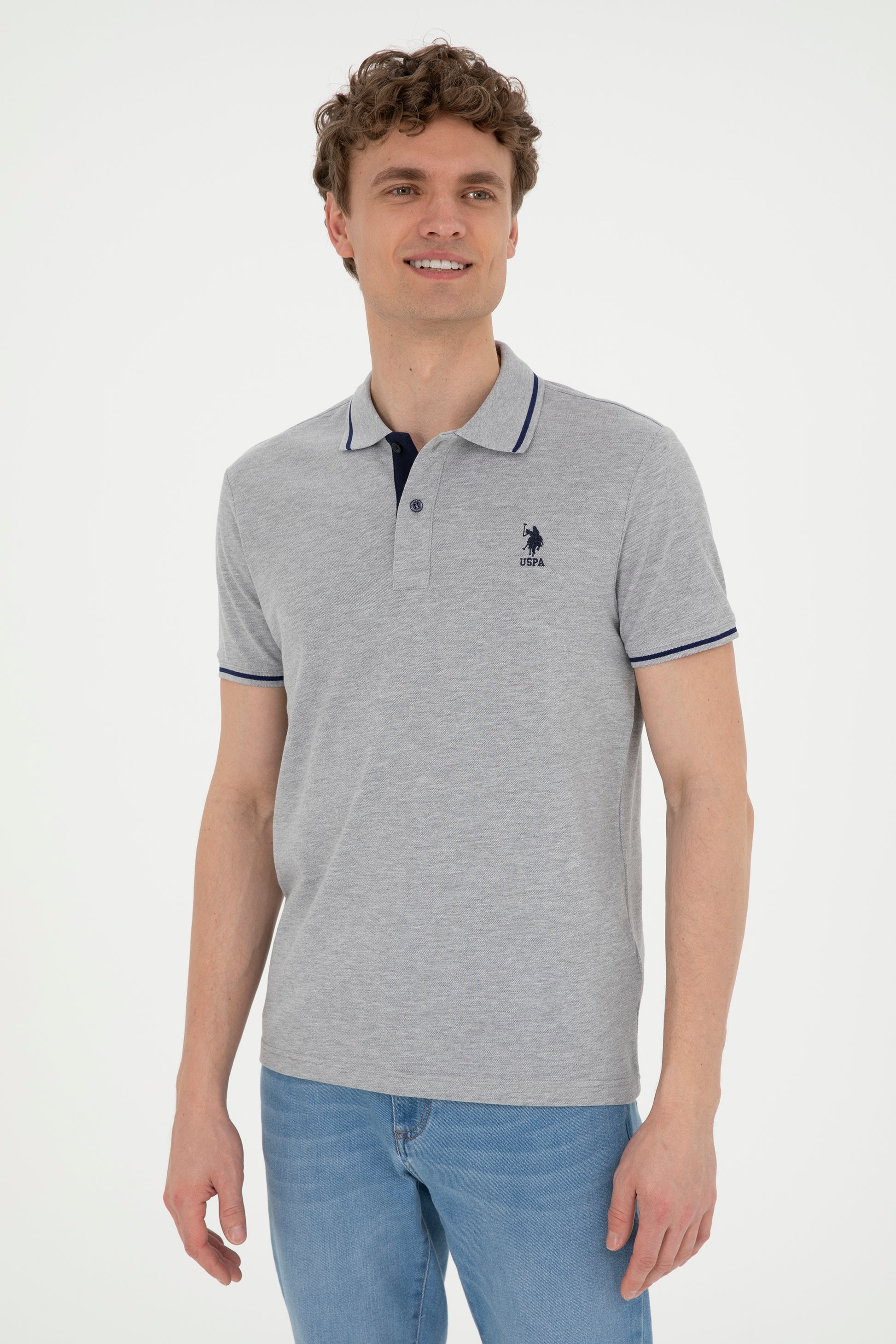 Men's Grey Melange Basic T-Shirt