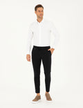 White Striped Slim Fit Long Sleeve Shirt