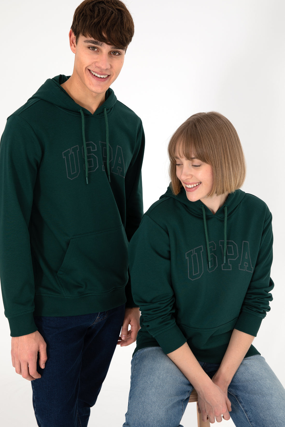 Men's Dark Green Basic Sweatshirt