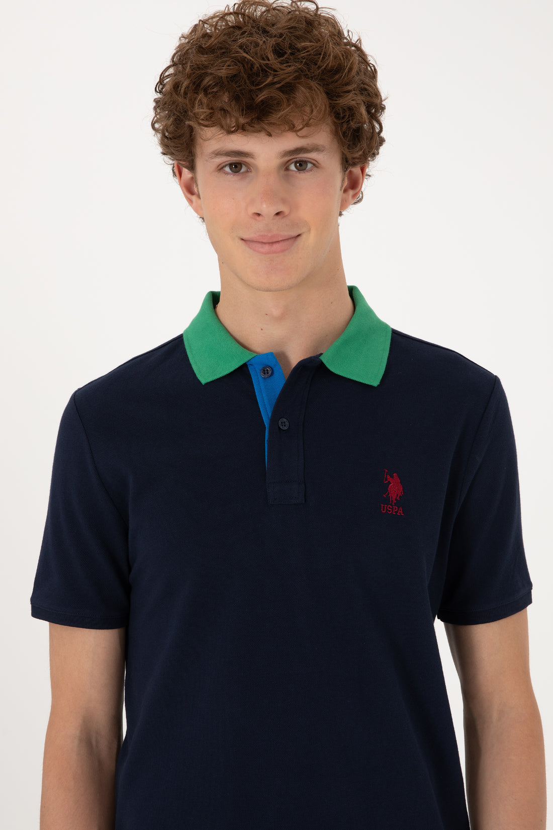 Men's Regular Fit Polo Neck Navy T-Shirt