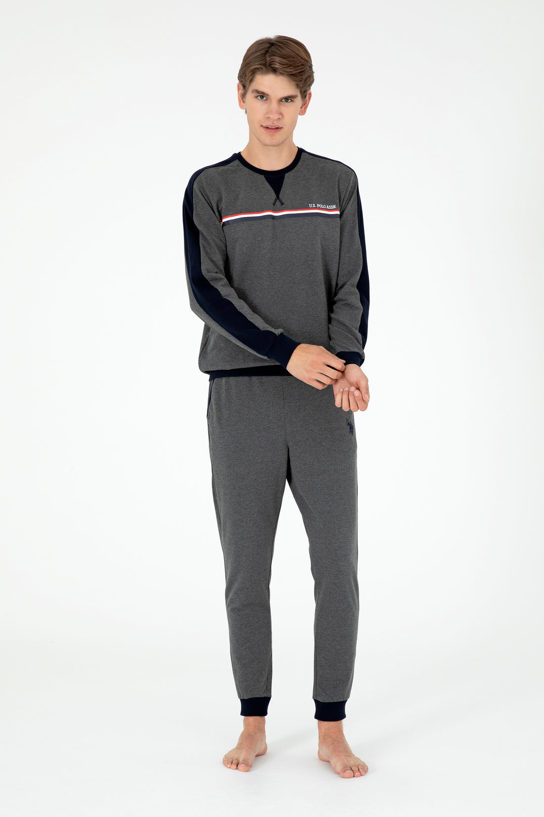 Men's Anthracite Melange Pajama Set