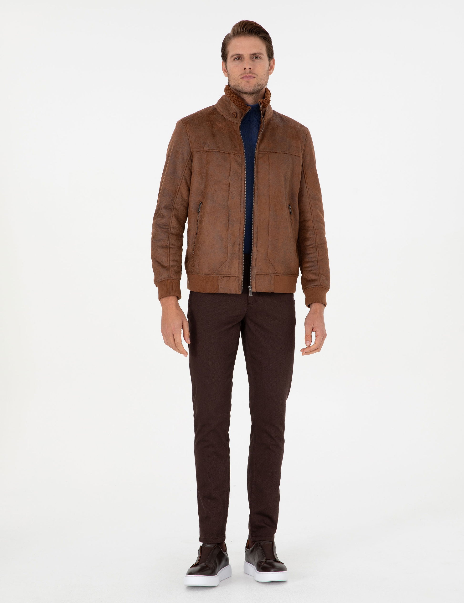 Taba Fur Detailed Leather Jacket