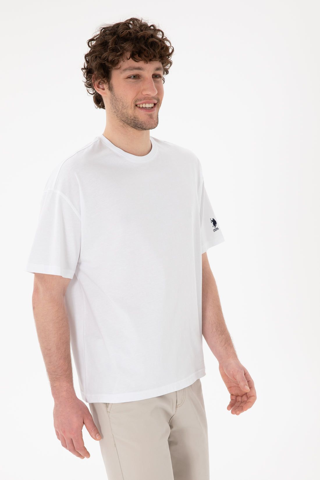 Men's Oversize Fit Crew Neck White T-Shirt