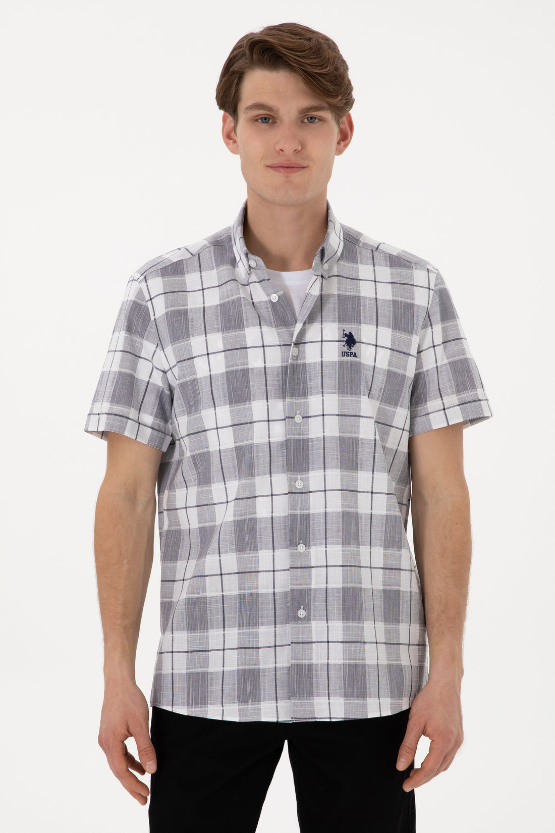 Men's Navy Blue Short Sleeve Shirt