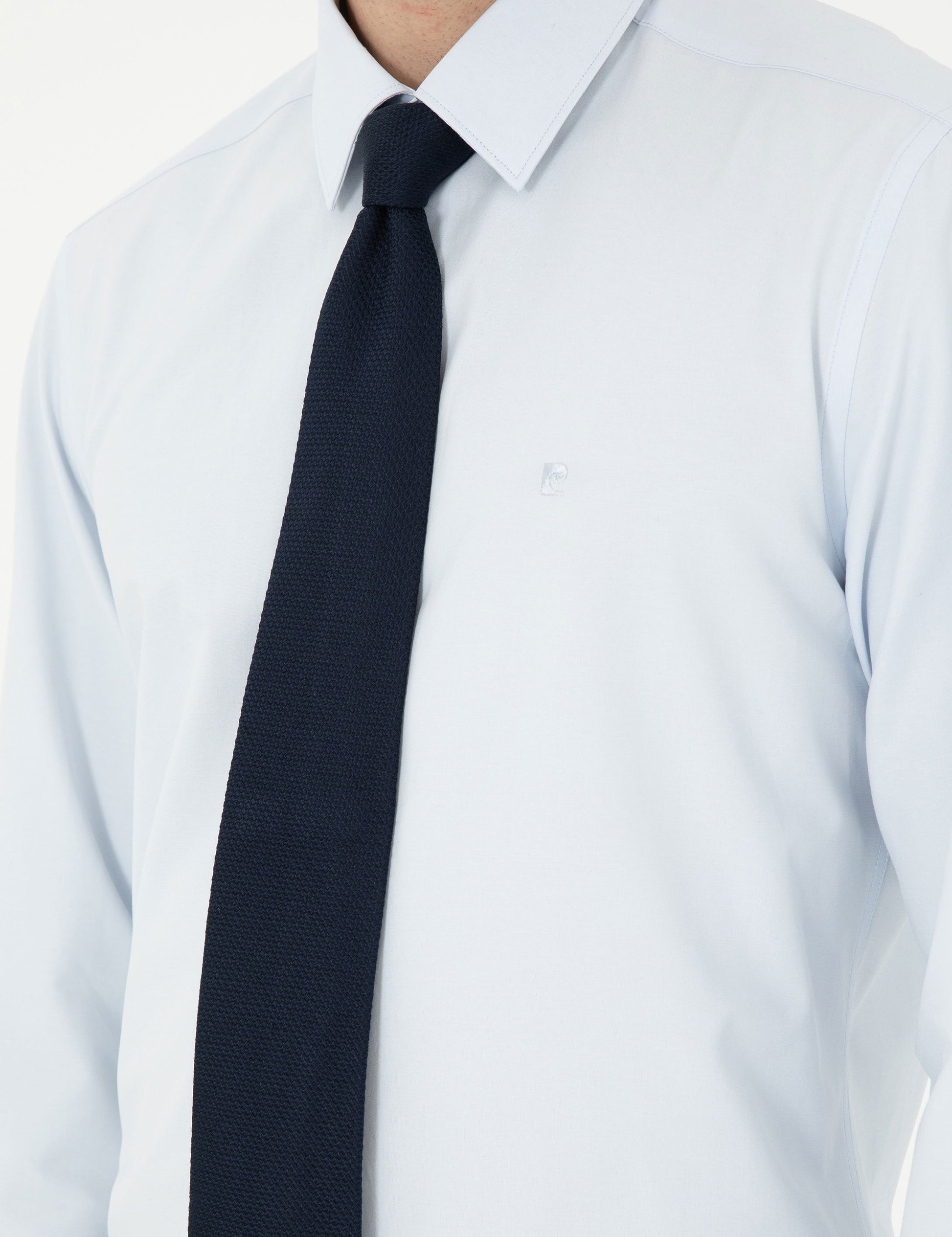 Light Blue Slim Fit Long Sleeve Basic Shirt