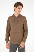 Men's Hooded Khaki Basic Charcoal Sweatshirt