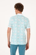 Men's Regular Fit Polo Neck Mint T-Shirt