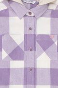 Girls' Lilac Long Sleeve Hooded Shirt