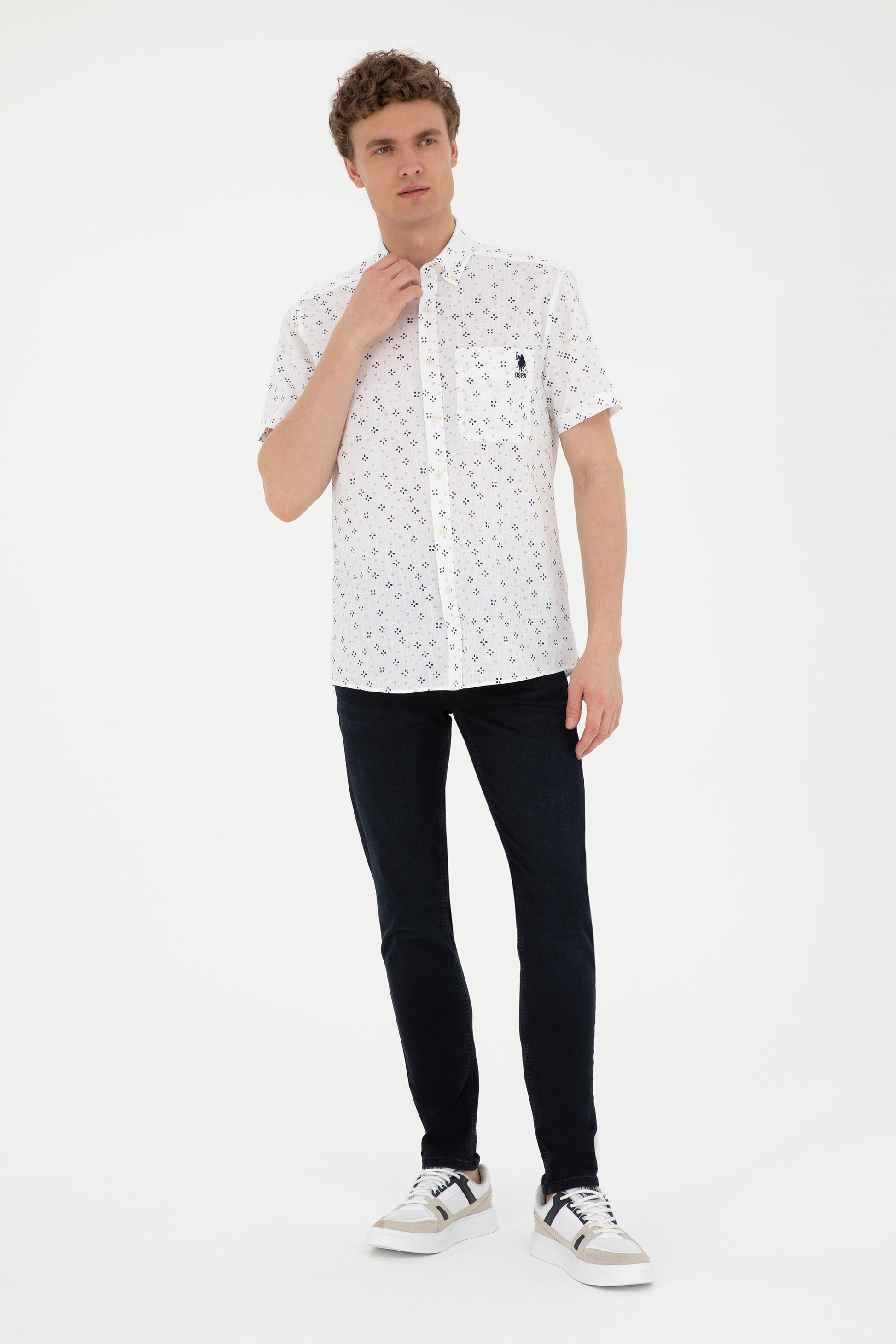 Men's Ecru Short Sleeve Shirt