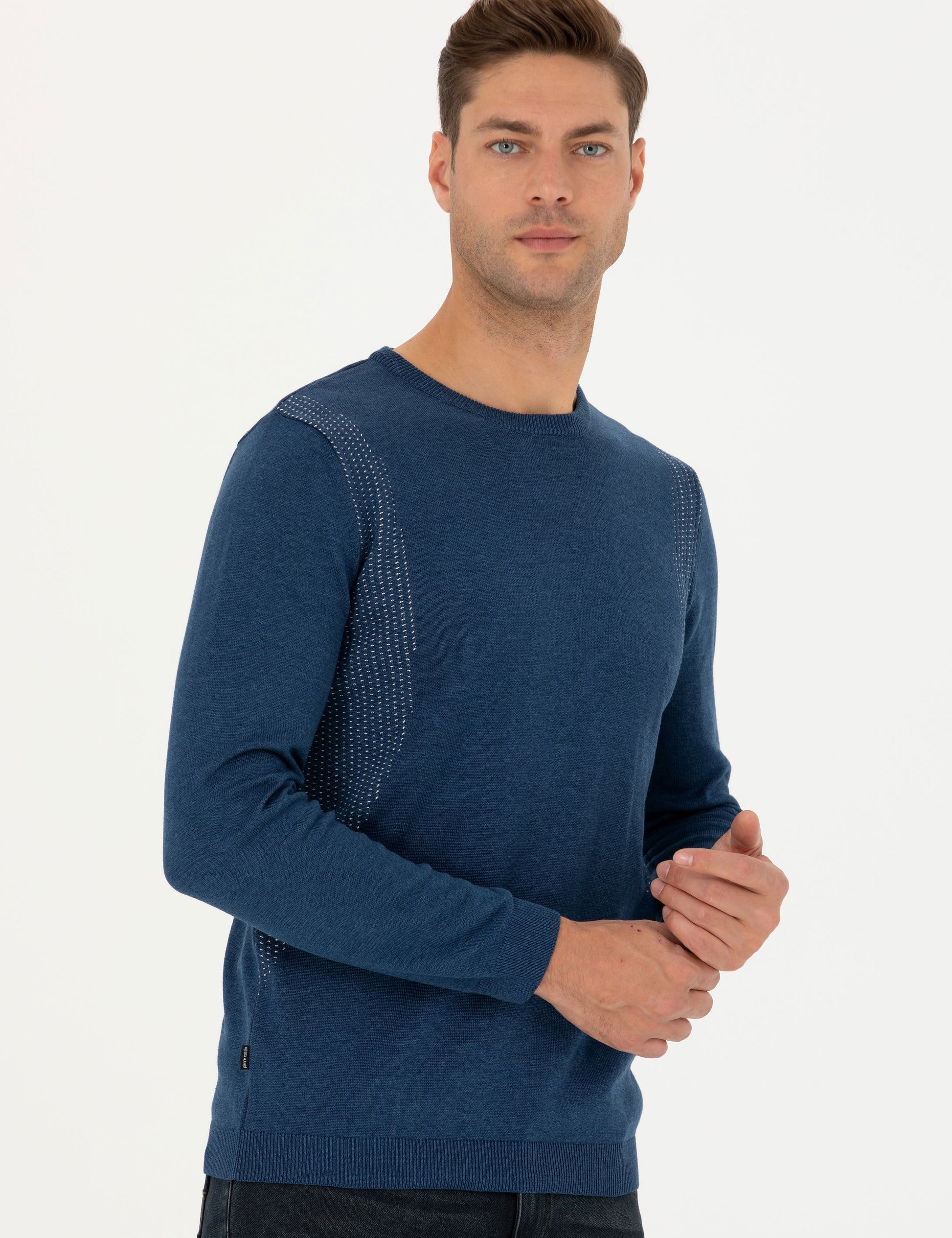 Indigo Melange Slim Fit Sweater