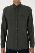 Men's Dark Green Long Sleeve Shirt