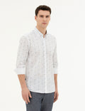 Navy Blue Slim Fit Long Sleeve Shirt