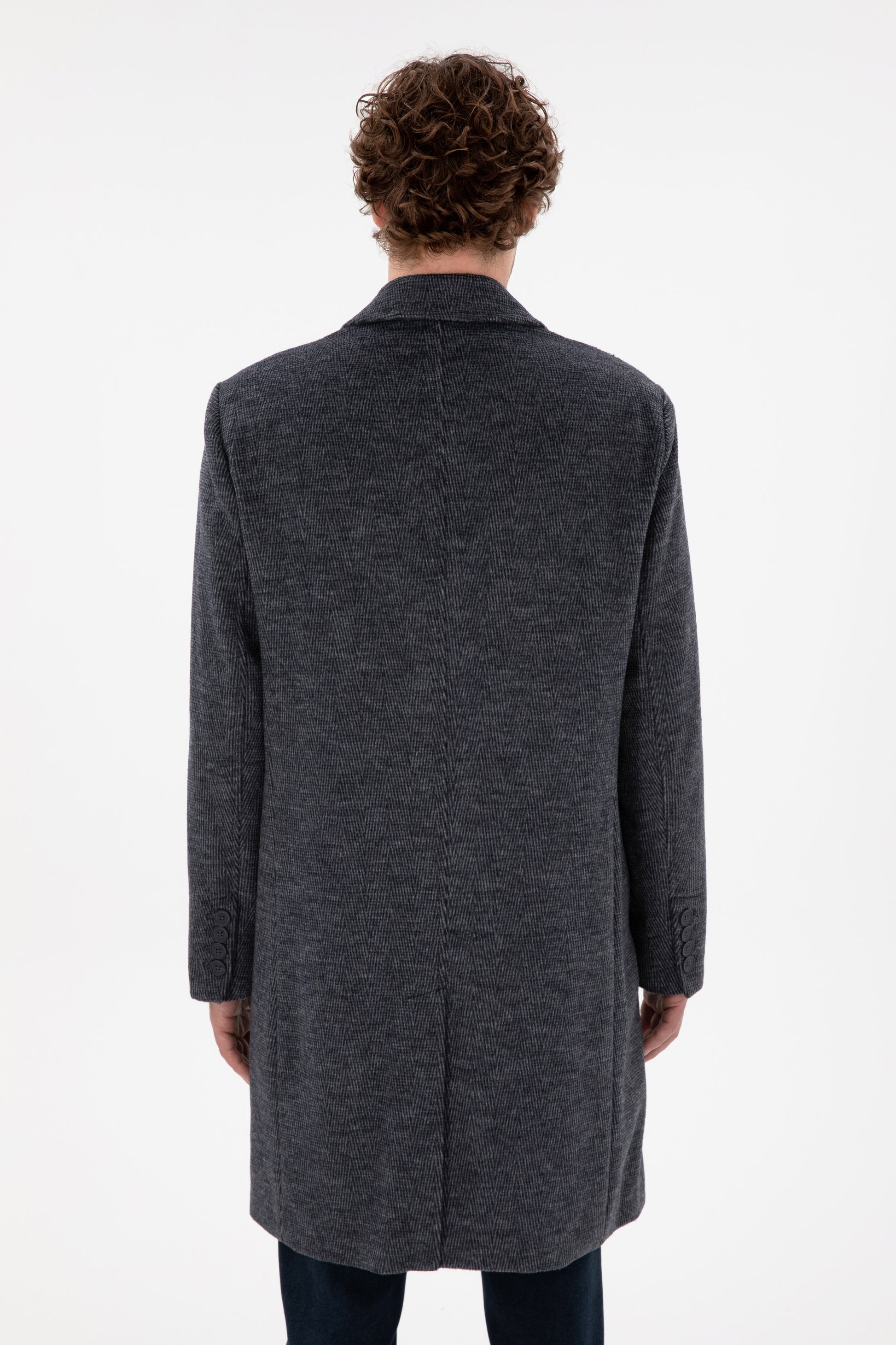 Men's Navy Blue Cashmere Coat