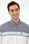 Men's Navy Blue Long Sleeve Shirt