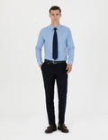 Blue Slim Fit Long Sleeve Basic Shirt