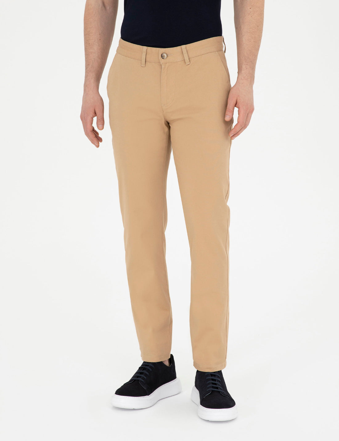 Camel Regular Fit Canvas Pants