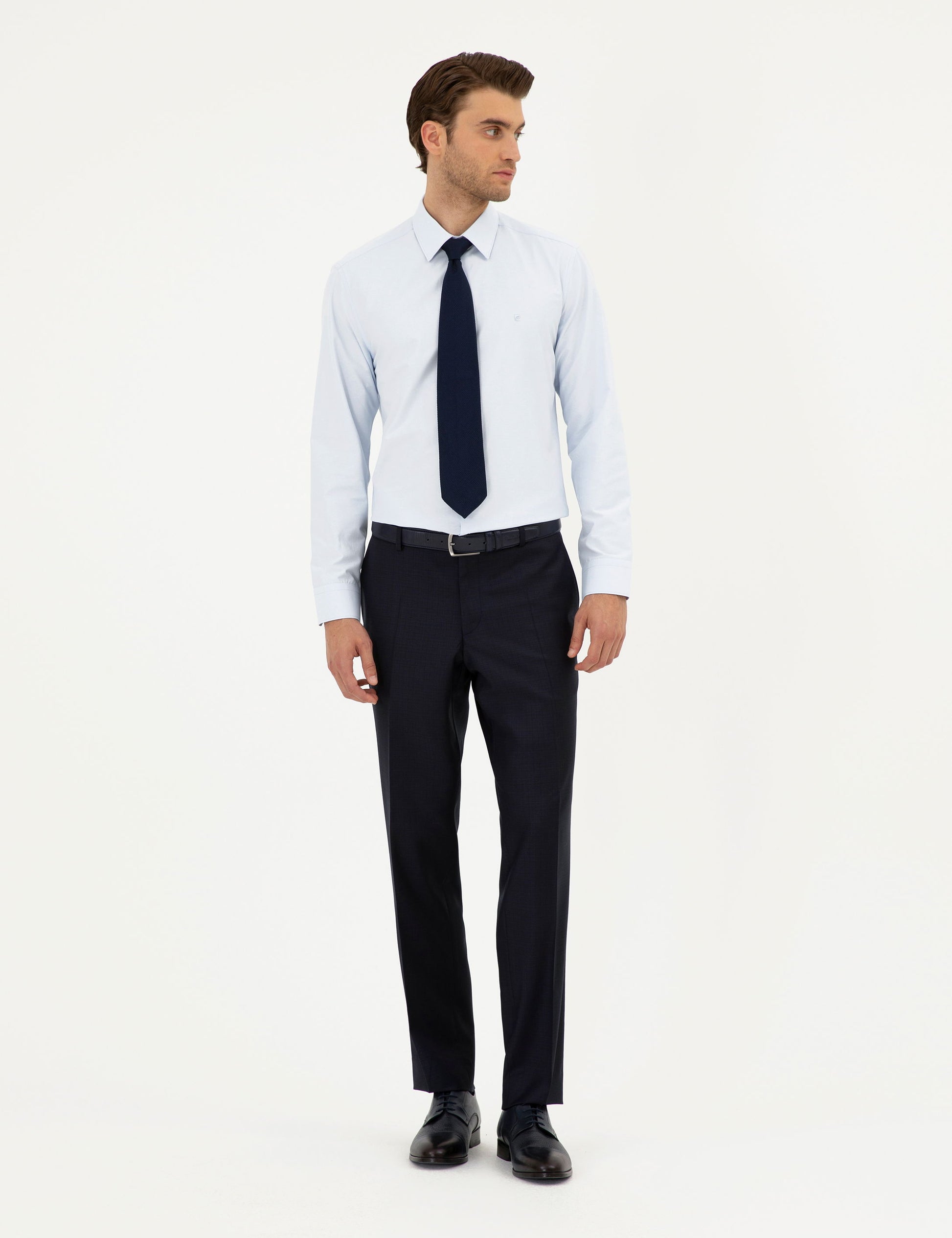 Light Blue Regular Fit Long Sleeve Basic Shirt