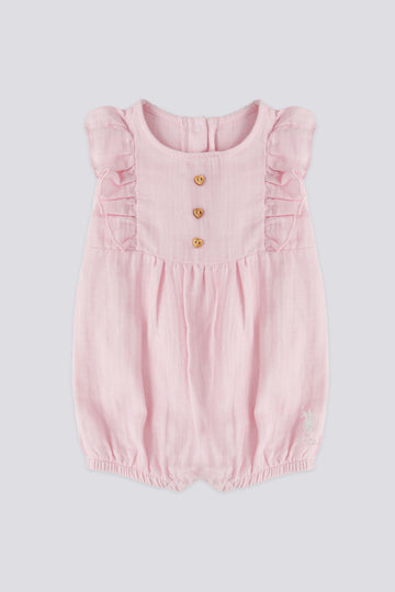 Baby Girl Pink Ruffle Jumpsuit