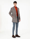 Brown Slim Fit Cashmere Coat