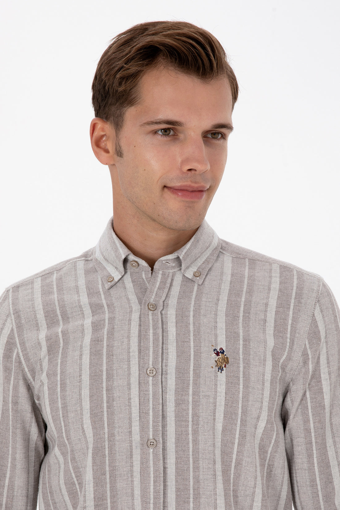 Men's Light Brown Long Sleeve Shirt