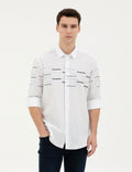 Navy Blue Slim Fit Long Sleeve Shirt