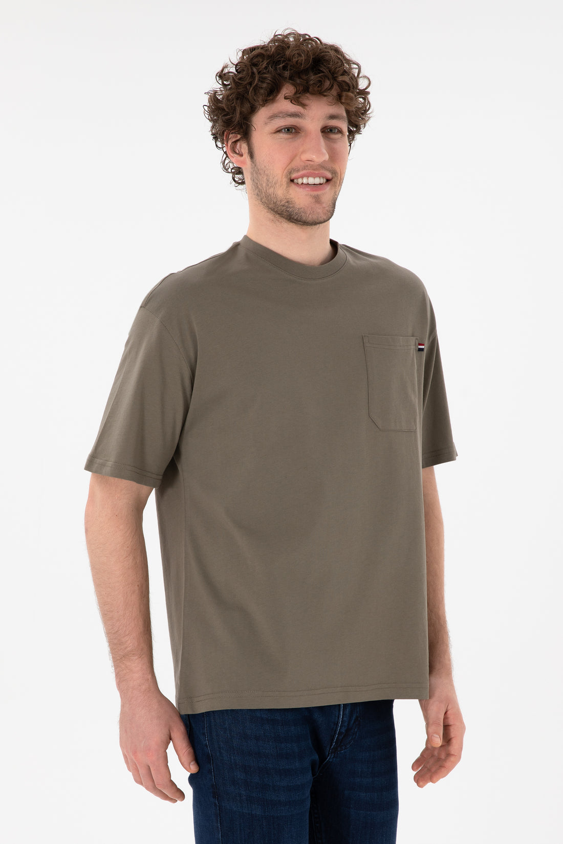 Men's Comfort Fit Crew Neck Mink T-Shirt