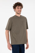 Men's Comfort Fit Crew Neck Mink T-Shirt