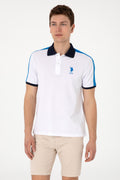Men's Regular Fit Polo Neck White T-Shirt