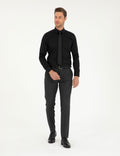 Black Slim Fit Long Sleeve Basic Shirt