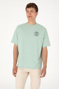 Men's Oversize Fit Crew Neck Water Green T-shirt