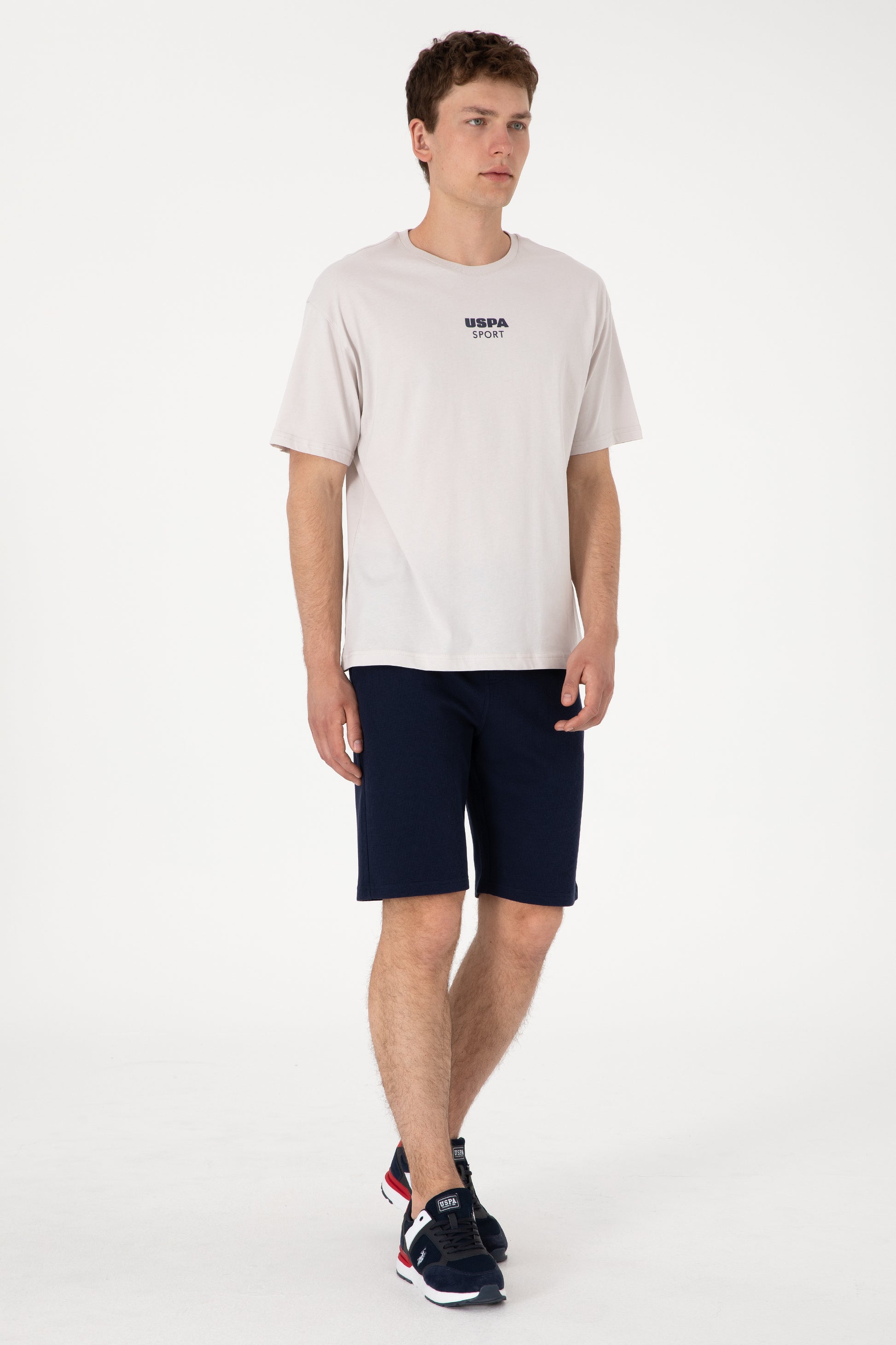Men's Comfort Fit Crew Neck Light Grey T-Shirt
