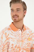 Men's Regular Fit Polo Neck Salmon T-Shirt